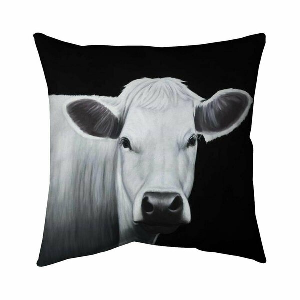 Begin Home Decor 26 x 26 in. White Cow-Double Sided Print Indoor Pillow 5541-2626-AN516